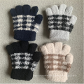 Mittens Spandex Winter Knitted Checked Warm Gloves